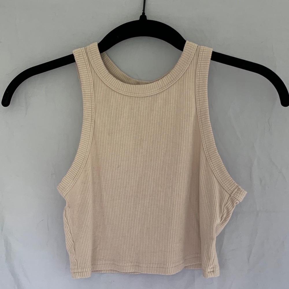 SHEIN cropped tan tank top